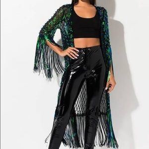 Akira Sweet Dreams Sequins Fringe Cardigan
